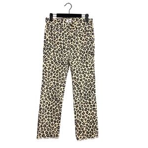 Amuse Society Leopard Print High Rise Jeans Size‎ 27 Crop Ankle Frayed Hem